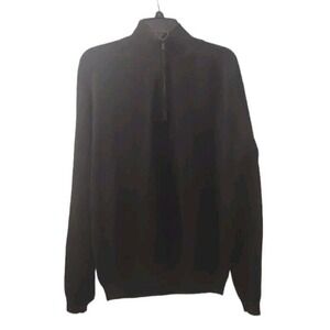 Quarter Zip Pullover‎ Sweater Palm Tree Logo Black Casual Comfy Size?